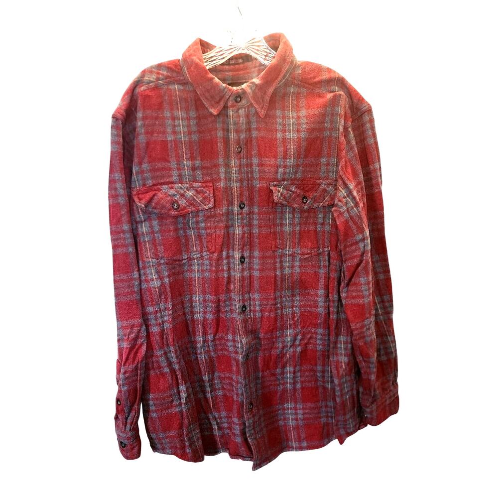 Harley Davidson Embroidered Plaid Button Down Flannel Shirt Size XL